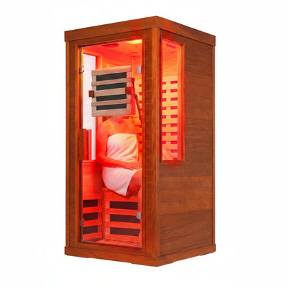 Infrared Sauna with Fda-Certified Red Light Therapy 660Nm & 850Nm | Full Spectrum, 1.4 Mg Ultra Low EMF, Fast Heat-Up, Canadian Hemlock, 7 PCS Carbon Fiber Heaters, Easy Assembly, 1170W 110V