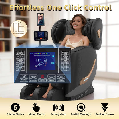 2026 Massage Chair Full Body, Zero Gravity Massage Chair Recliner - Upgraded 10-Point Roller, Heating, Airbags, Foot Roller, Shiatsu Full Body Massage Chairs, Gift for Parent