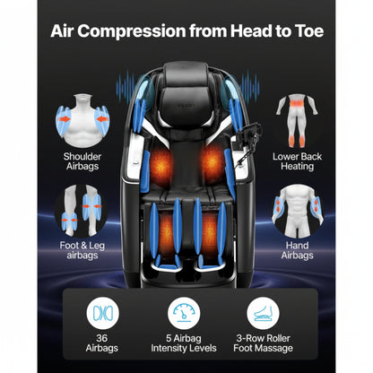 Massage Chair Full Body 3D/4D Massage Recliner W/ Sl-Track & Yoga Stretch