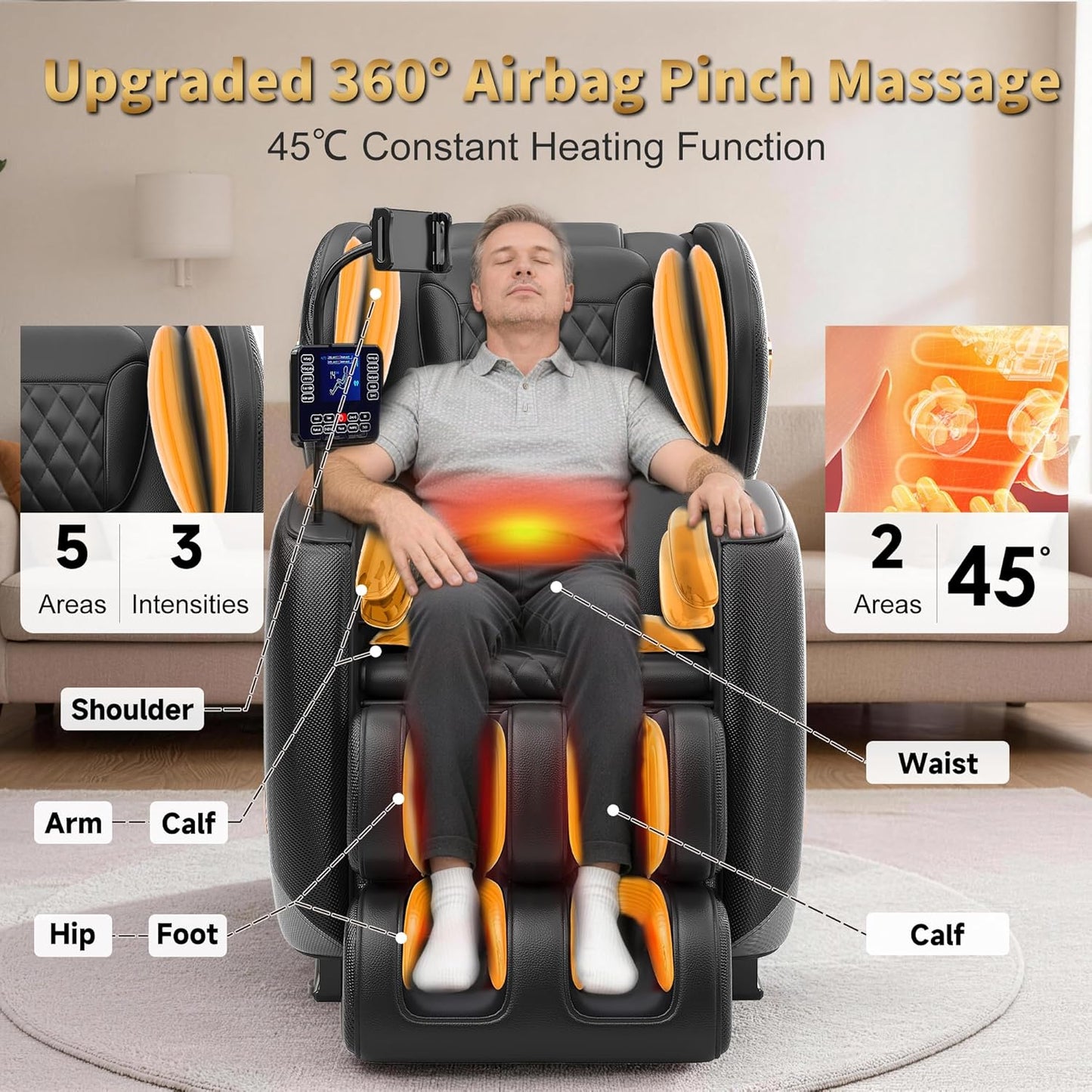 2026 Massage Chair Full Body, Zero Gravity Massage Chair Recliner - Upgraded 10-Point Roller, Heating, Airbags, Foot Roller, Shiatsu Full Body Massage Chairs, Gift for Parent