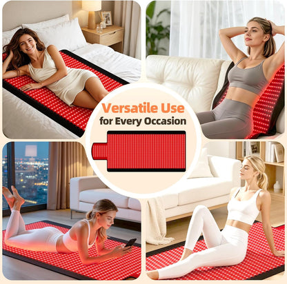 Red Light Therapy Mat for Full Body, Red Light Therapy Blanket, 2 in 1 Leds (660Nm & 850Nm) for Home Use, 3 Modes & Adjustable Timer, 76.8'' X 33.4''