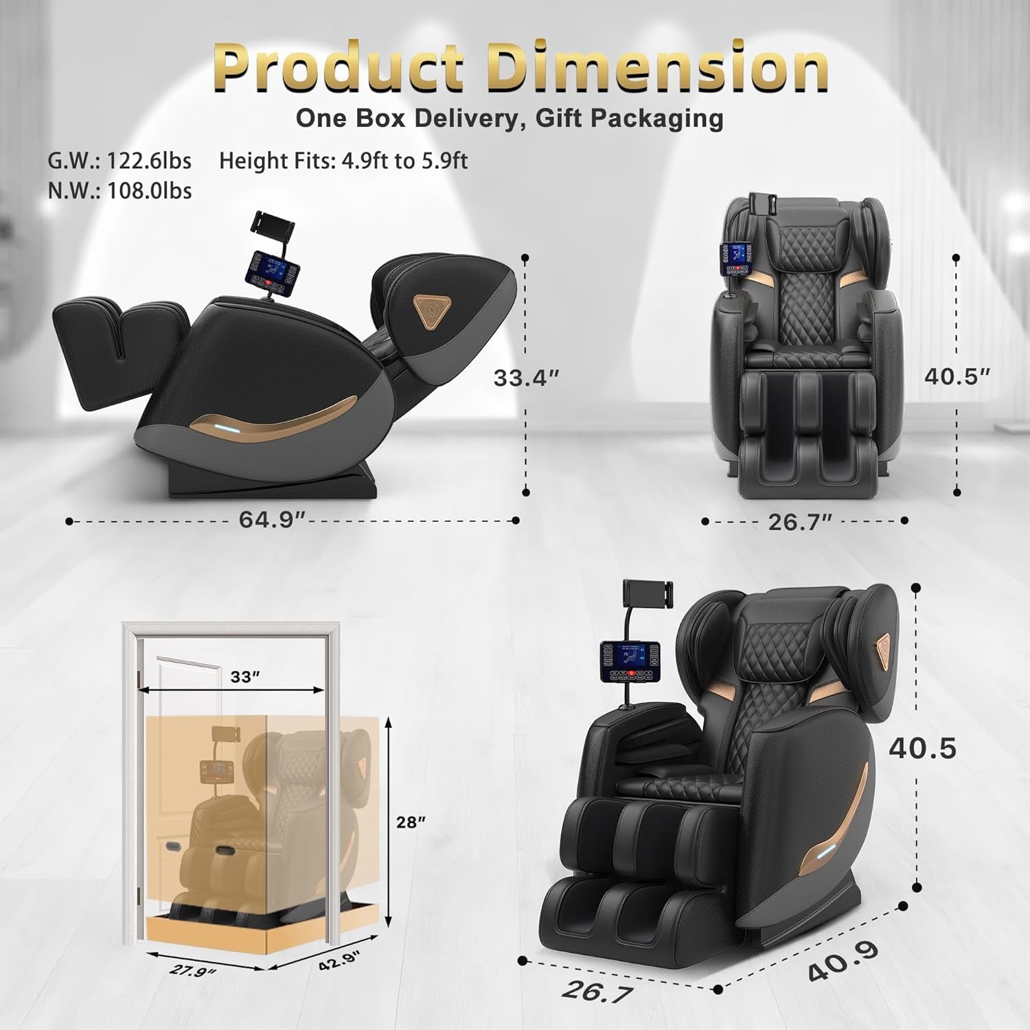 2026 Massage Chair Full Body, Zero Gravity Massage Chair Recliner - Upgraded 10-Point Roller, Heating, Airbags, Foot Roller, Shiatsu Full Body Massage Chairs, Gift for Parent