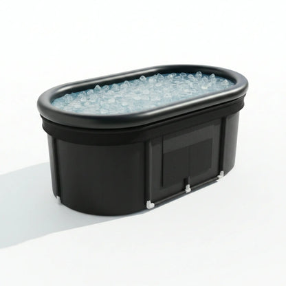 110-Gallon Oval Ice Bath Tub with Storage Bag, Multi-Layered Portable Cold Plunge Tub with Cover, Drop-In Bathtub Foldable for Athletes, Home Gym, Outdoor Use