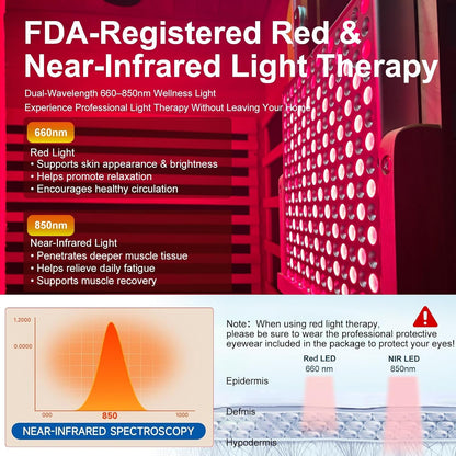 Infrared Sauna with Fda-Certified Red Light Therapy 660Nm & 850Nm | Full Spectrum, 1.4 Mg Ultra Low EMF, Fast Heat-Up, Canadian Hemlock, 7 PCS Carbon Fiber Heaters, Easy Assembly, 1170W 110V